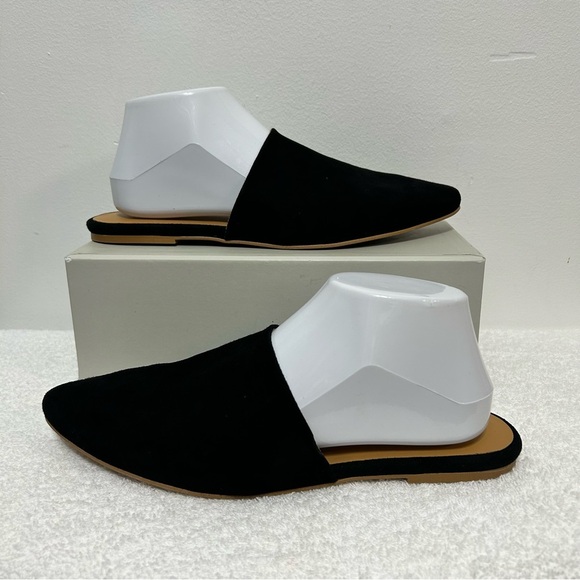 Garnet Hill Essential Iris Mules Black Leather Suede - Picture 3 of 15